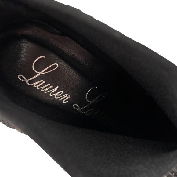 Lauren Lorraine Crystal Embellished Mesh Fabric Booties Black Size 8.5 - Picture 8 of 9